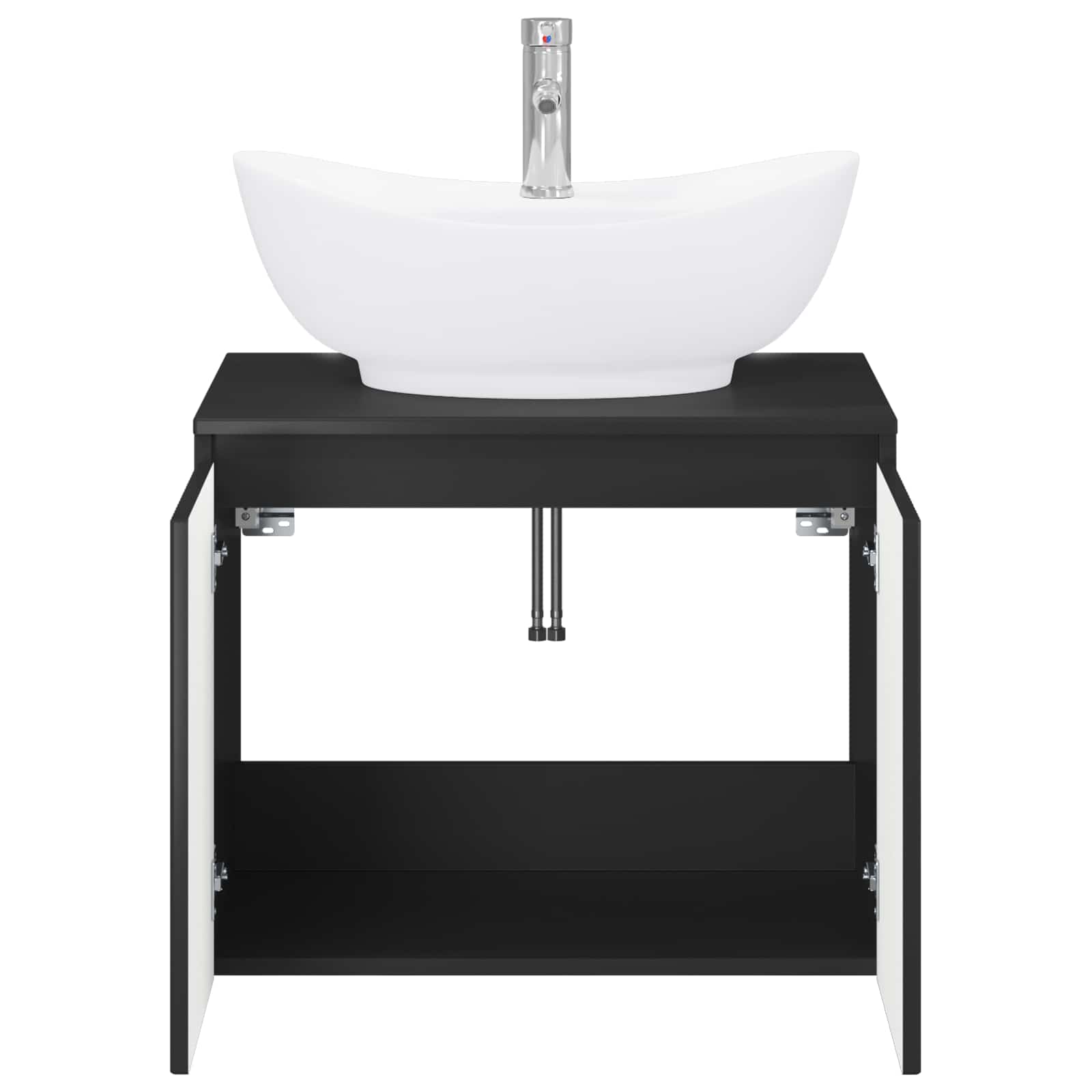 Badezimmermöbel-Set Schwarz Holzwerkstoff