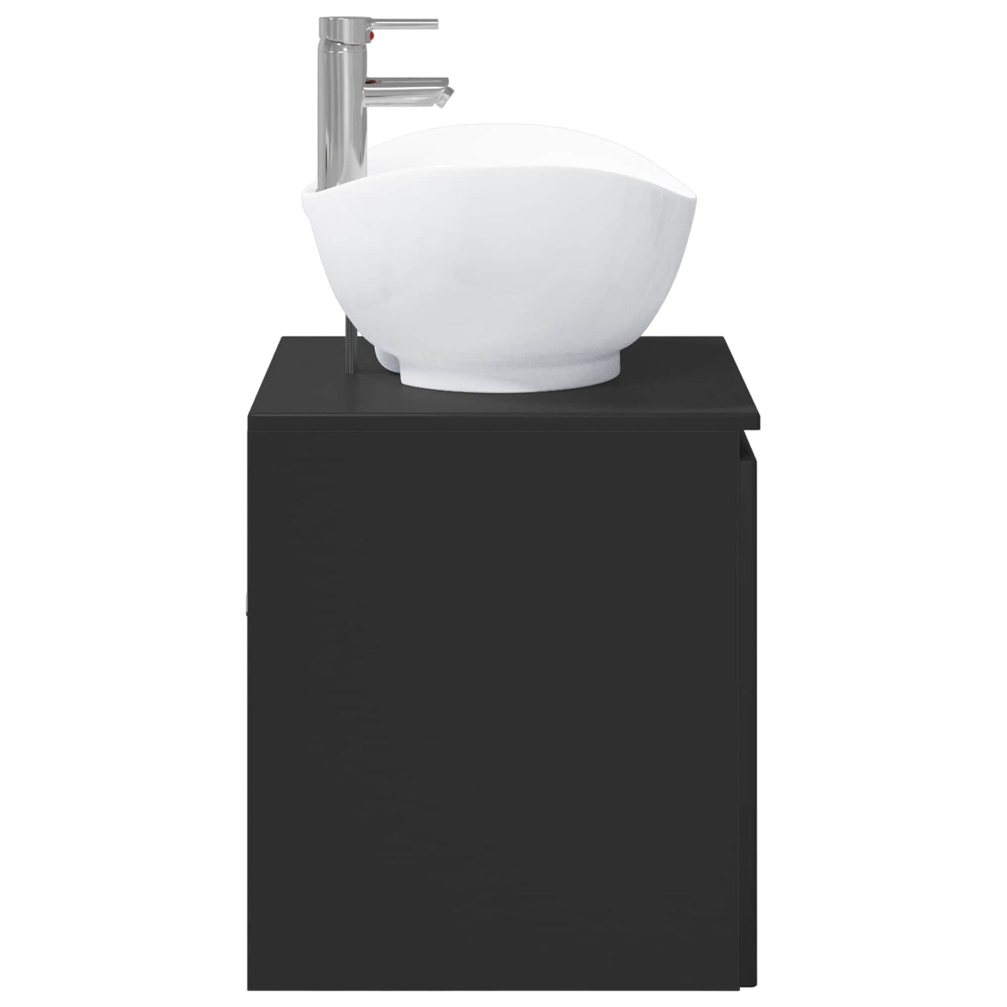 Badezimmermöbel-Set Schwarz Holzwerkstoff