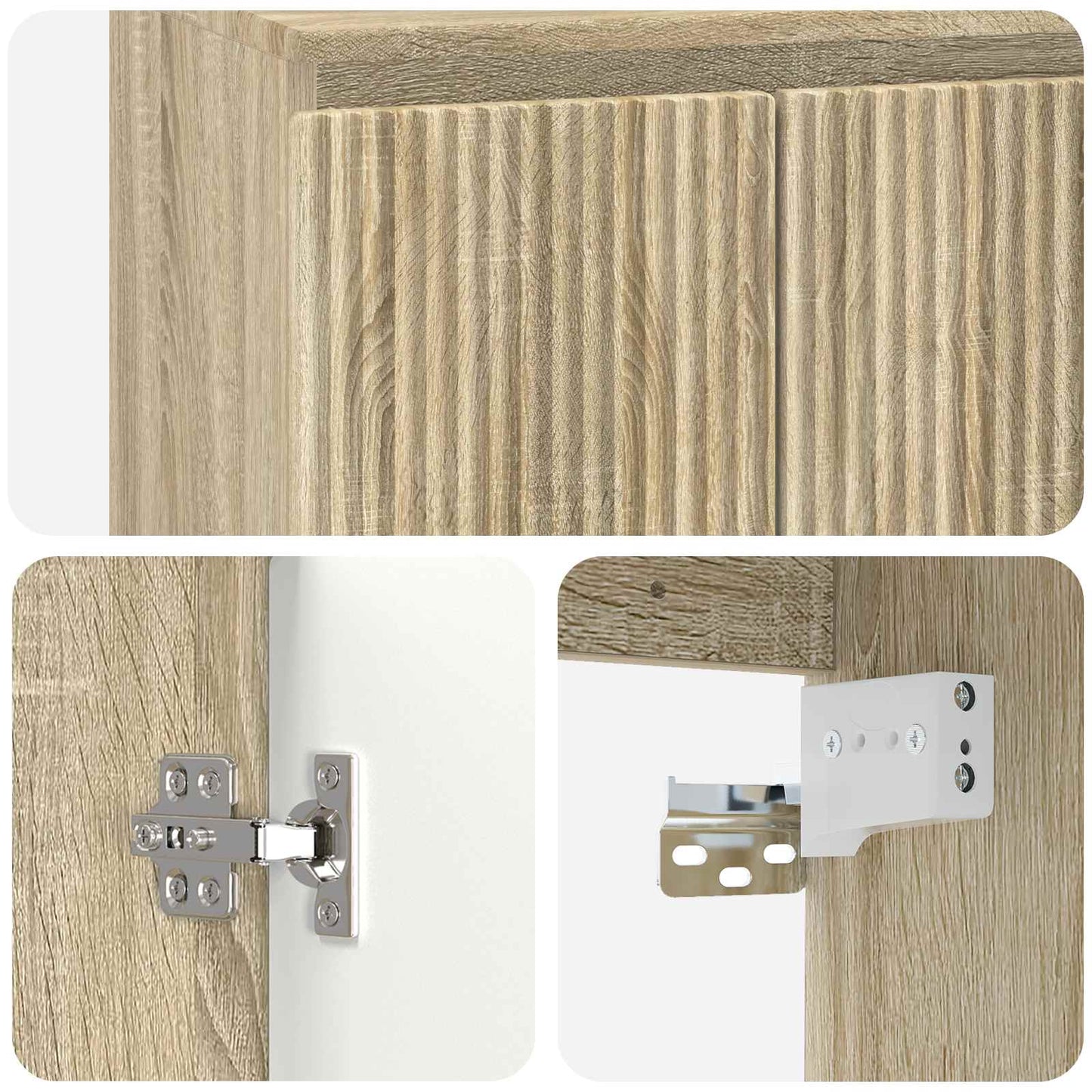 Badezimmermöbel-Set Sonoma-Eiche Holzwerkstoff