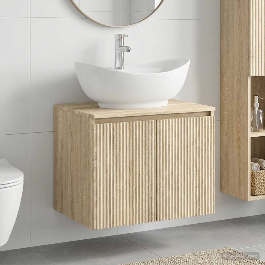 Badezimmermöbel-Set Sonoma-Eiche Holzwerkstoff