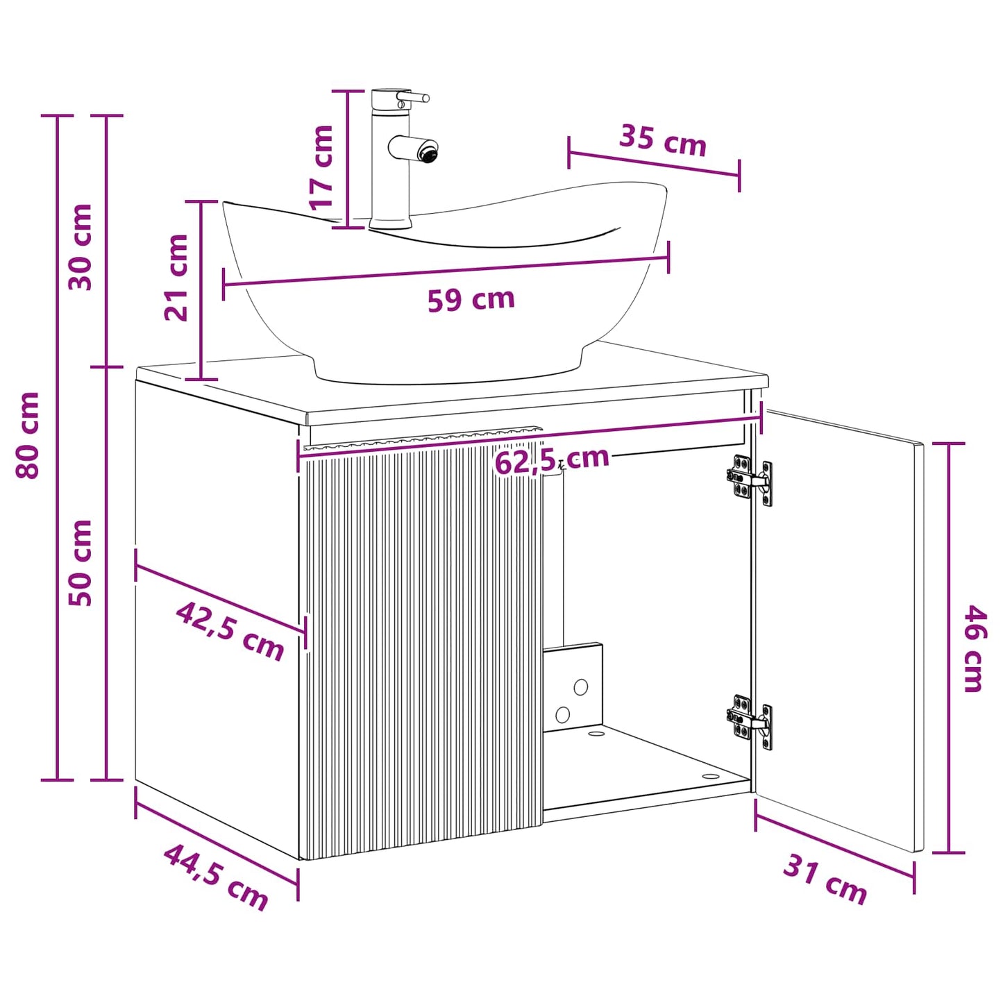 Badezimmermöbel-Set Betongrau Holzwerkstoff