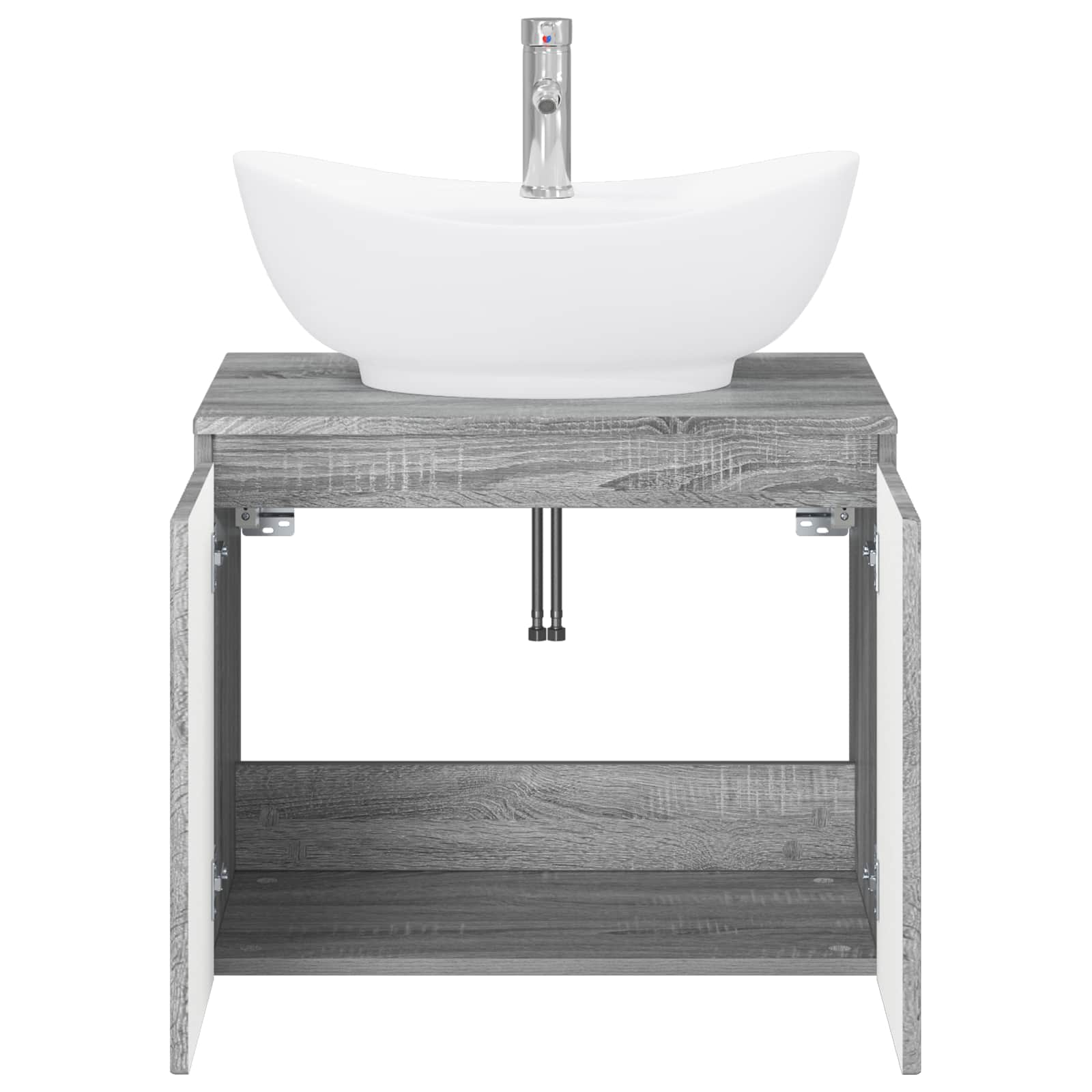 Badezimmermöbel-Set Grau Sonoma Holzwerkstoff