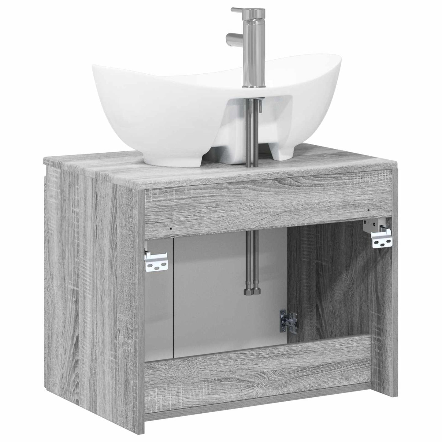 Badezimmermöbel-Set Grau Sonoma Holzwerkstoff