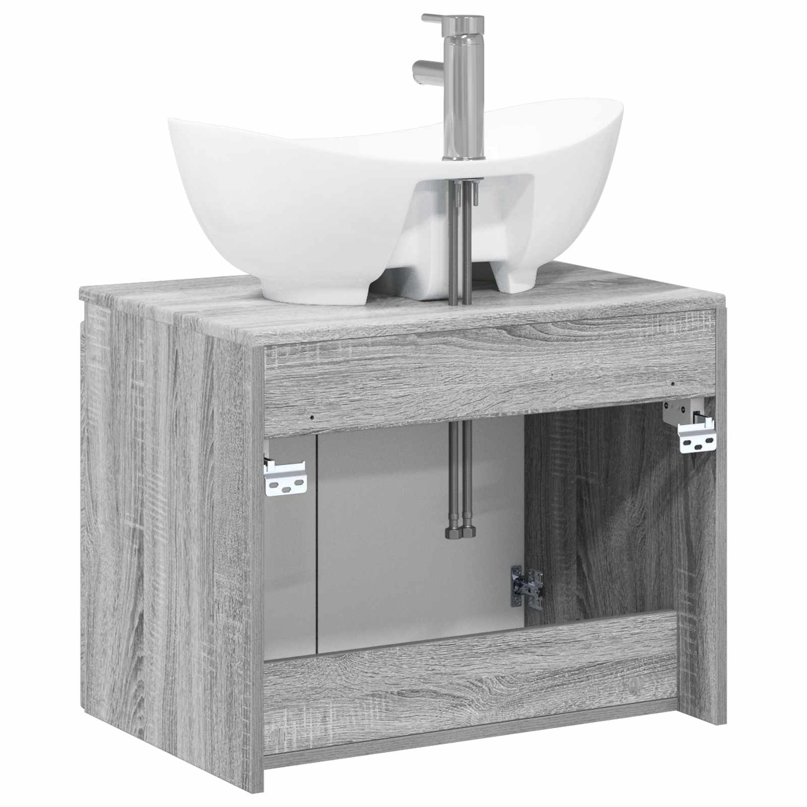 Badezimmermöbel-Set Grau Sonoma Holzwerkstoff