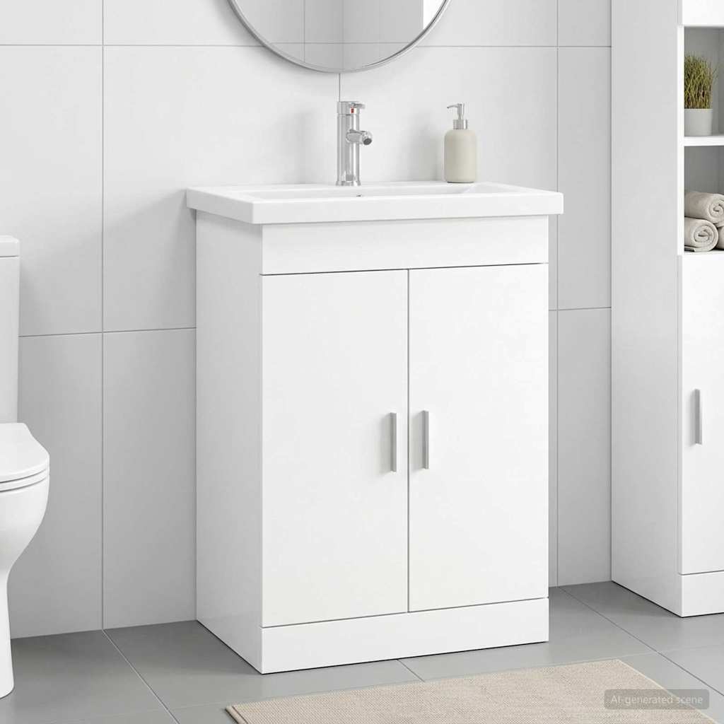 Badezimmermöbel-Set Weiß 61 x 40 x 84,5 cm Holzwerkstoff