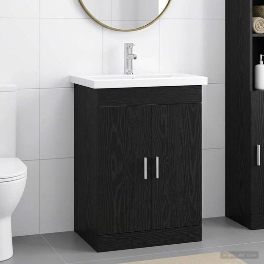 Badezimmermöbel-Set Schwarze Eiche 61 x 40 x 84,5 cm