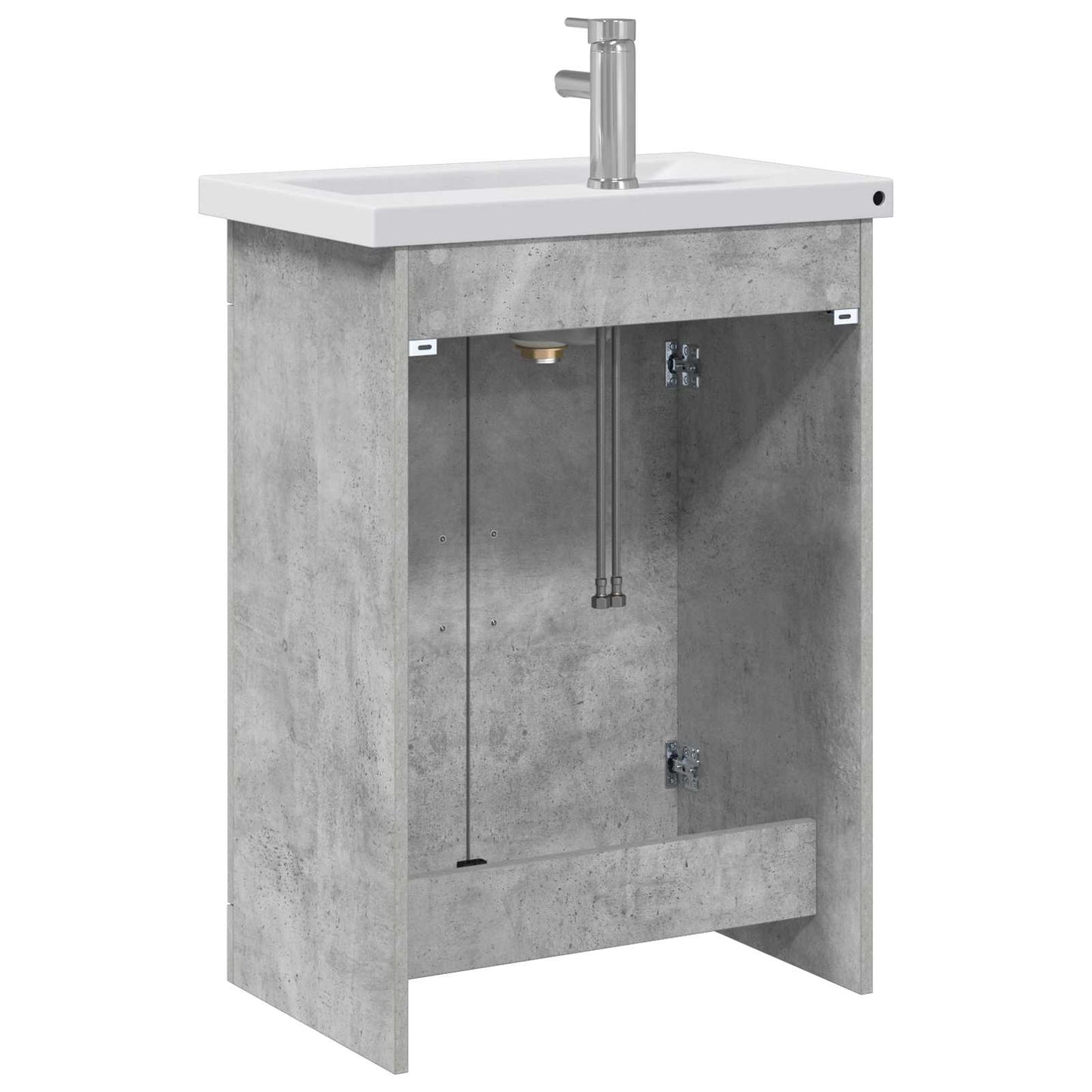 Badezimmermöbel-Set Betongrau 61 x 40 x 84,5 cm Holzwerkstoff