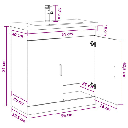 Badezimmermöbel-Set Weiß 81 x 40 x 84,5 cm Holzwerkstoff