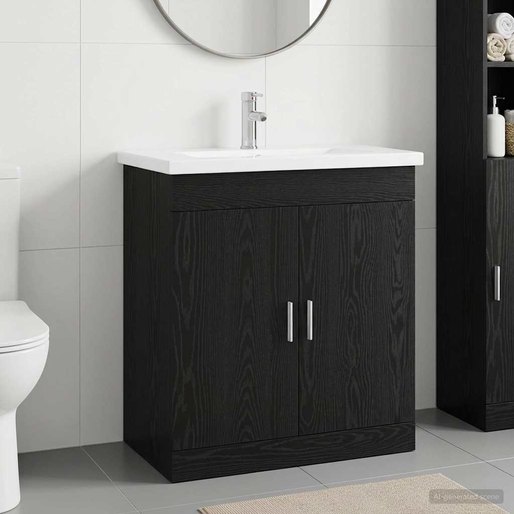 Badezimmermöbel-Set Schwarze Eiche 81 x 40 x 84,5 cm
