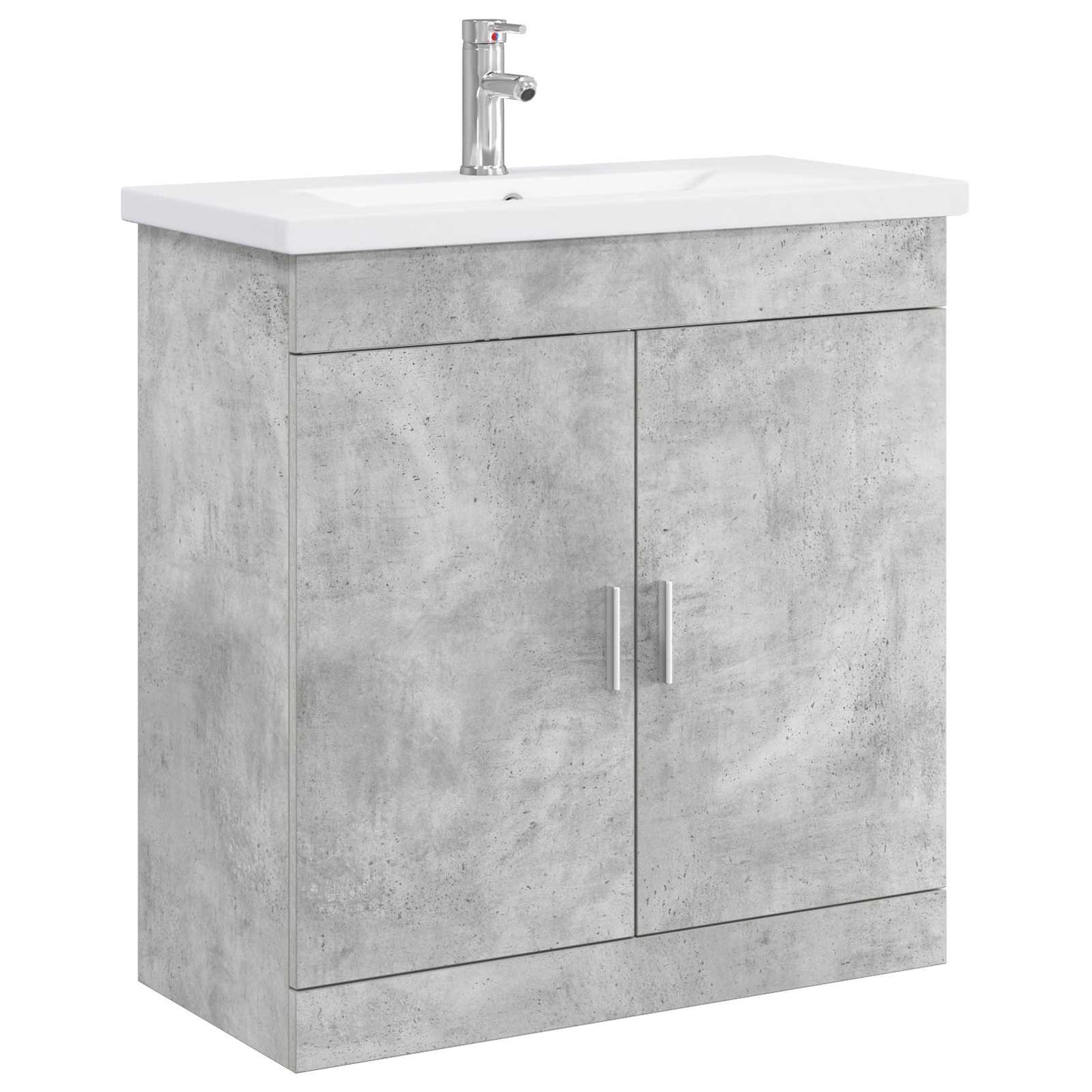 Badezimmermöbel-Set Betongrau 81 x 40 x 84,5 cm Holzwerkstoff