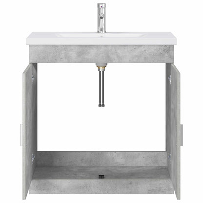 Badezimmermöbel-Set Betongrau 81 x 40 x 84,5 cm Holzwerkstoff