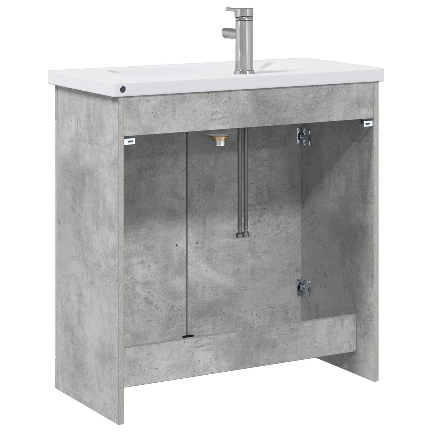 Badezimmermöbel-Set Betongrau 81 x 40 x 84,5 cm Holzwerkstoff