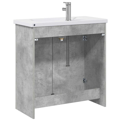 Badezimmermöbel-Set Betongrau 81 x 40 x 84,5 cm Holzwerkstoff