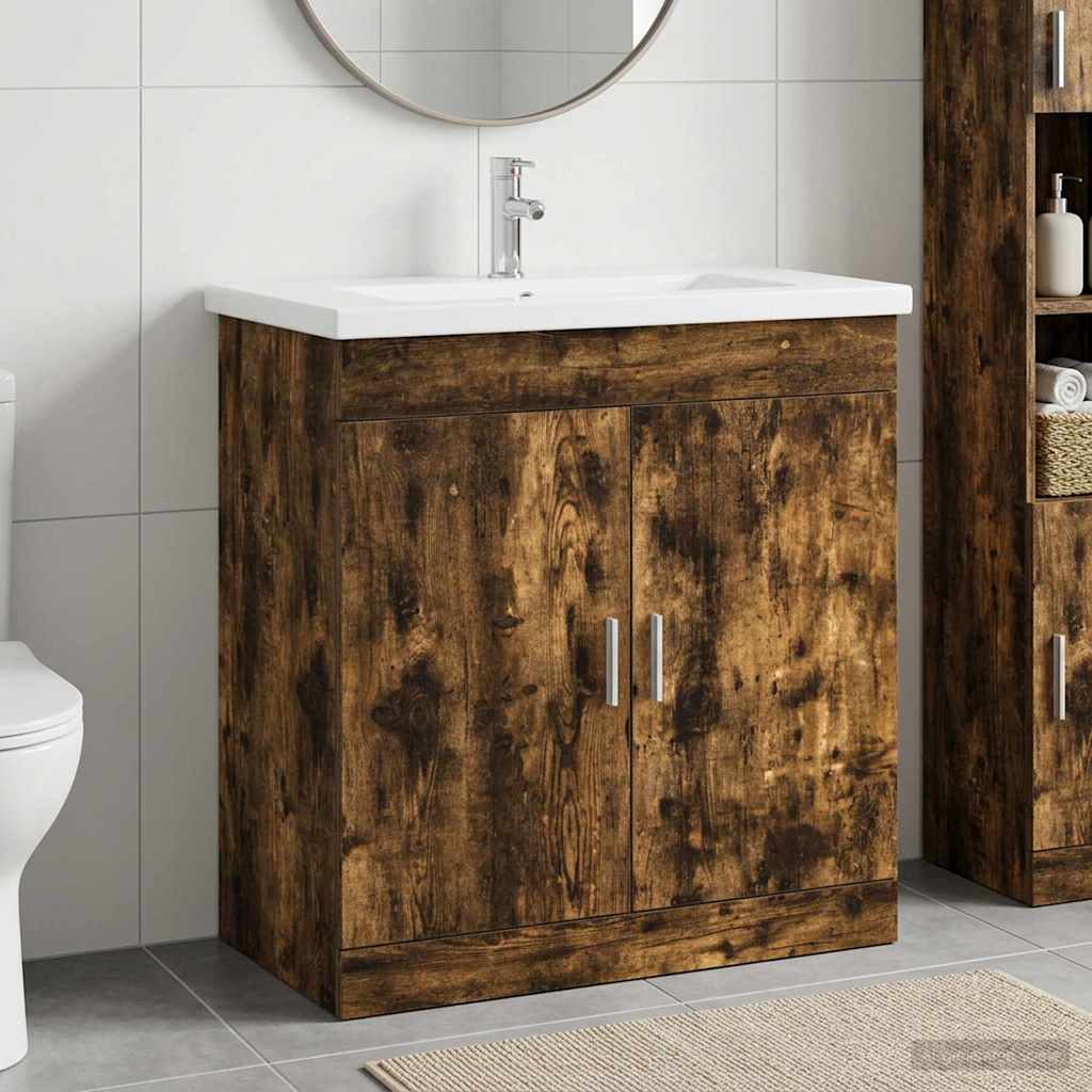 Badezimmermöbel-Set Geräucherte Eiche 81 x 40 x 84,5 cm