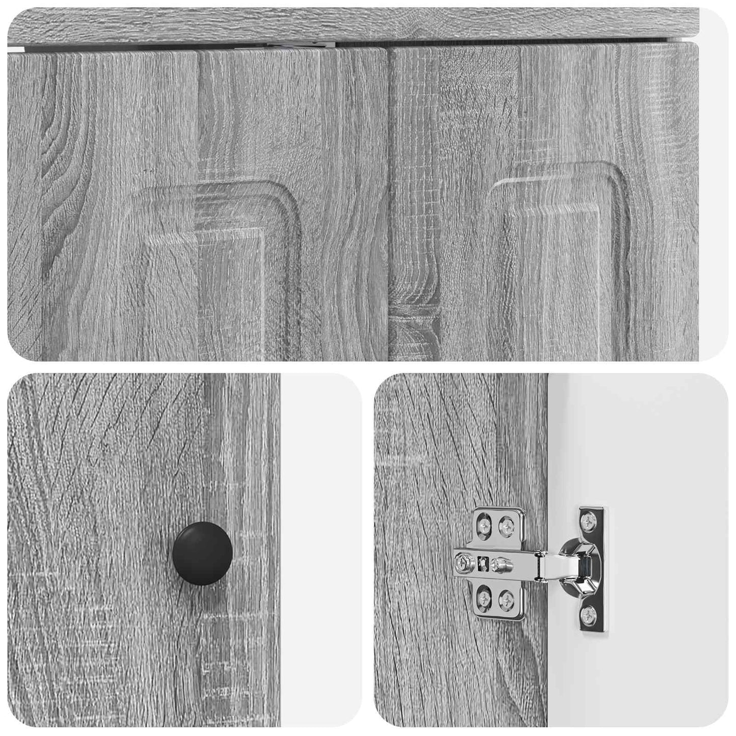 Badezimmermöbel-Set Grau Sonoma 81 x 40 x 84,5 cm Holzwerkstoff