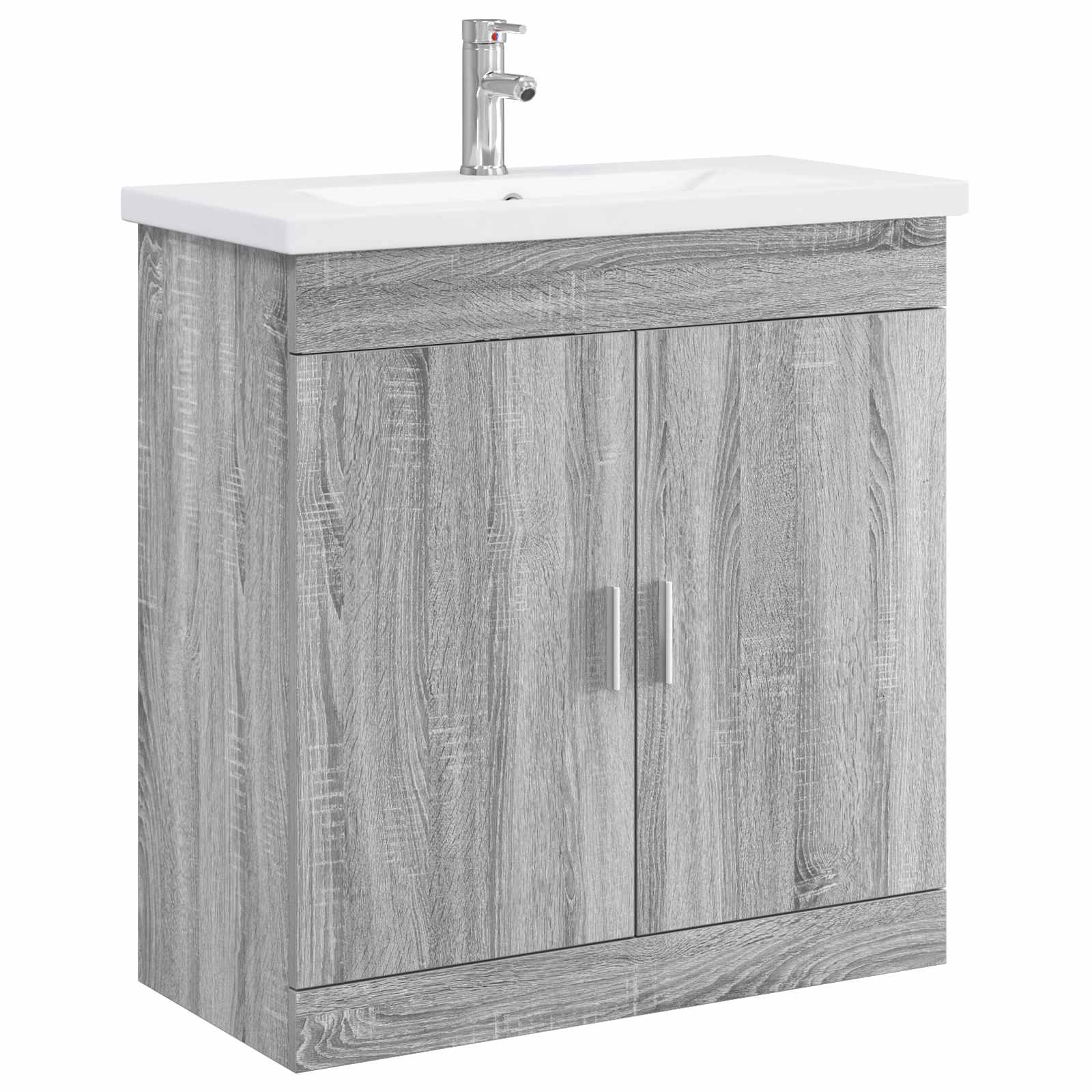 Badezimmermöbel-Set Grau Sonoma 81 x 40 x 84,5 cm Holzwerkstoff
