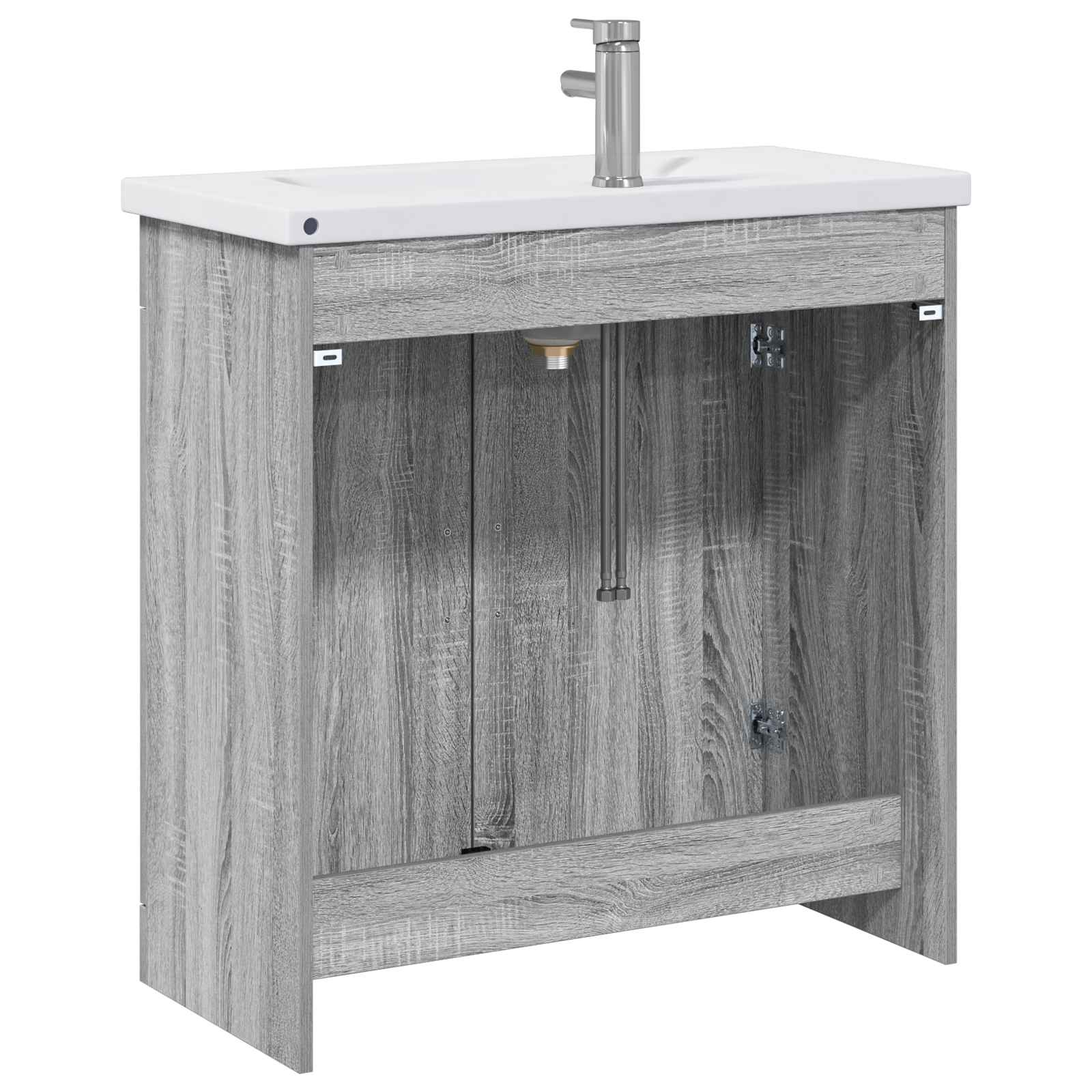 Badezimmermöbel-Set Grau Sonoma 81 x 40 x 84,5 cm Holzwerkstoff