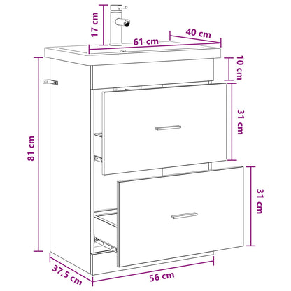 Badezimmermöbel-Set Weiß 61 x 40 x 84,5 cm Holzwerkstoff