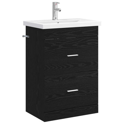 Badezimmermöbel-Set Schwarz Eichen-Optik 61 x 40 x 84,5 cm