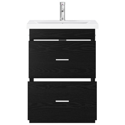 Badezimmermöbel-Set Schwarz Eichen-Optik 61 x 40 x 84,5 cm