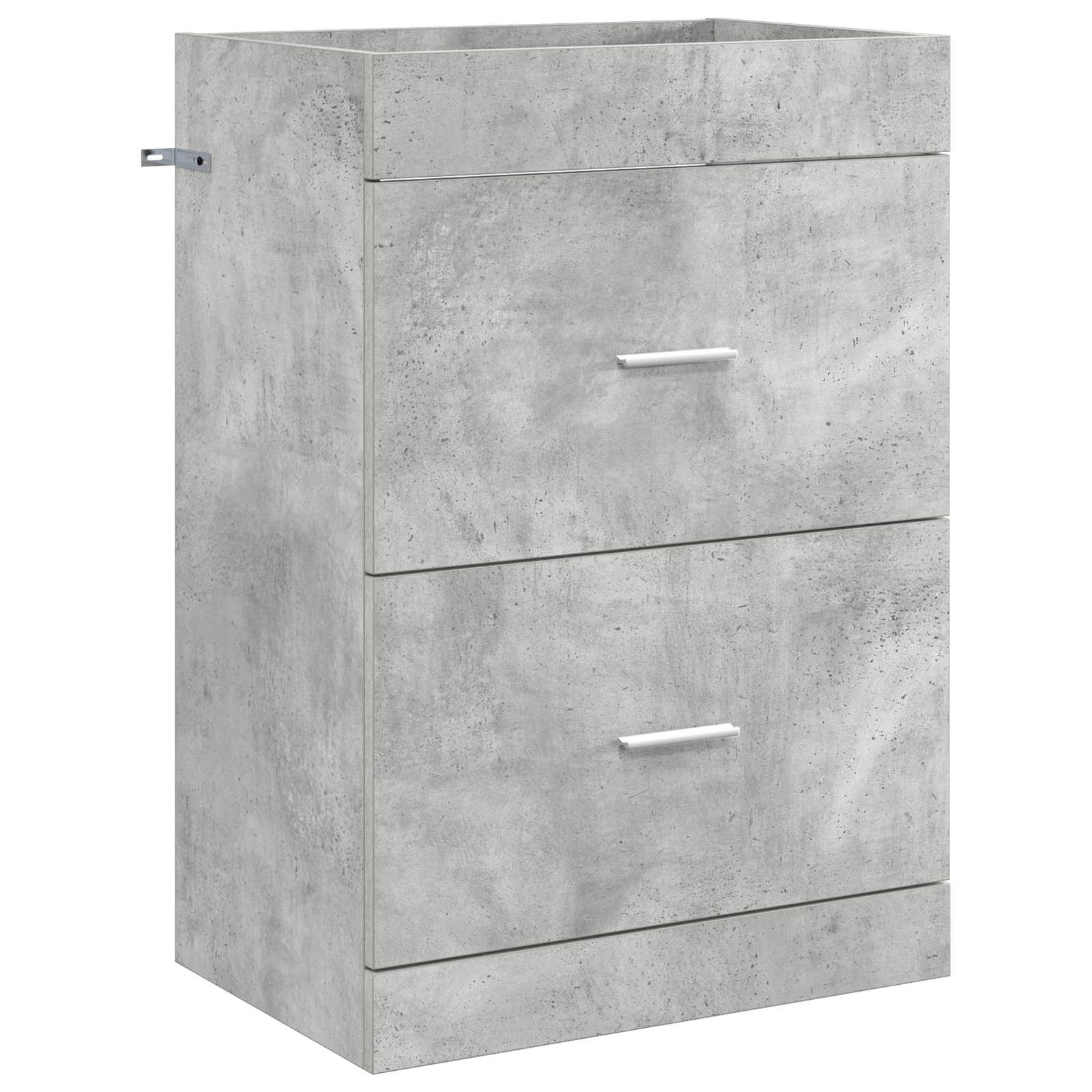 Badezimmermöbel-Set Betongrau 61 x 40 x 84,5 cm Holzwerkstoff