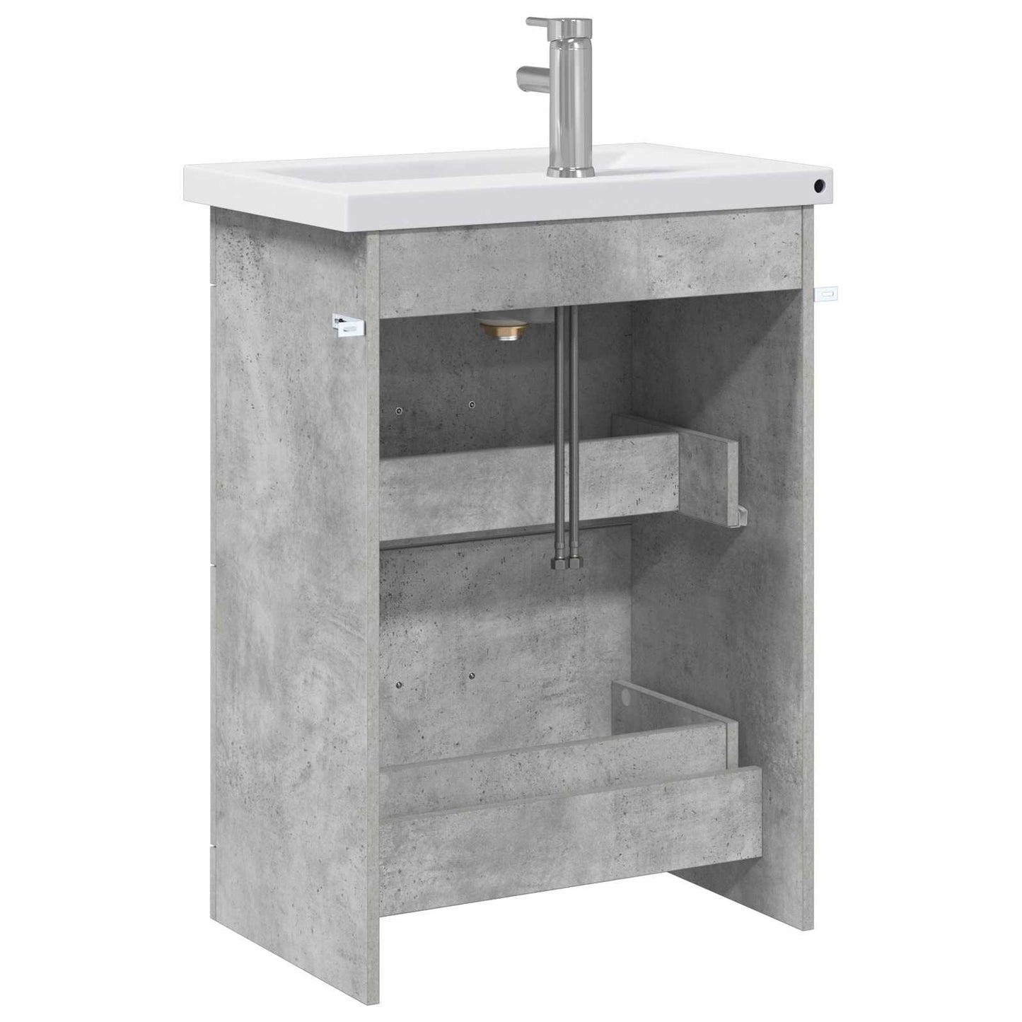 Badezimmermöbel-Set Betongrau 61 x 40 x 84,5 cm Holzwerkstoff