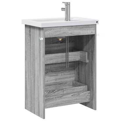 Badezimmermöbel-Set Grau Sonoma 61 x 40 x 84,5 cm Holzwerkstoff