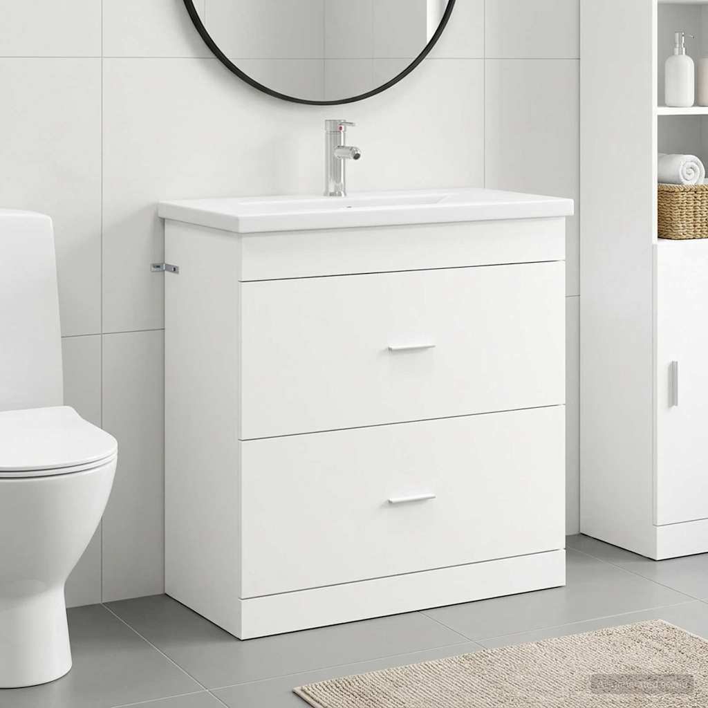 Badezimmermöbel-Set Weiß 81 x 40 x 84,5 cm Holzwerkstoff