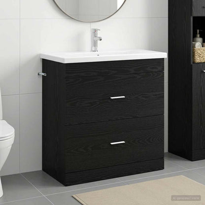 Badezimmermöbel-Set Schwarze Eiche 81 x 40 x 84,5 cm