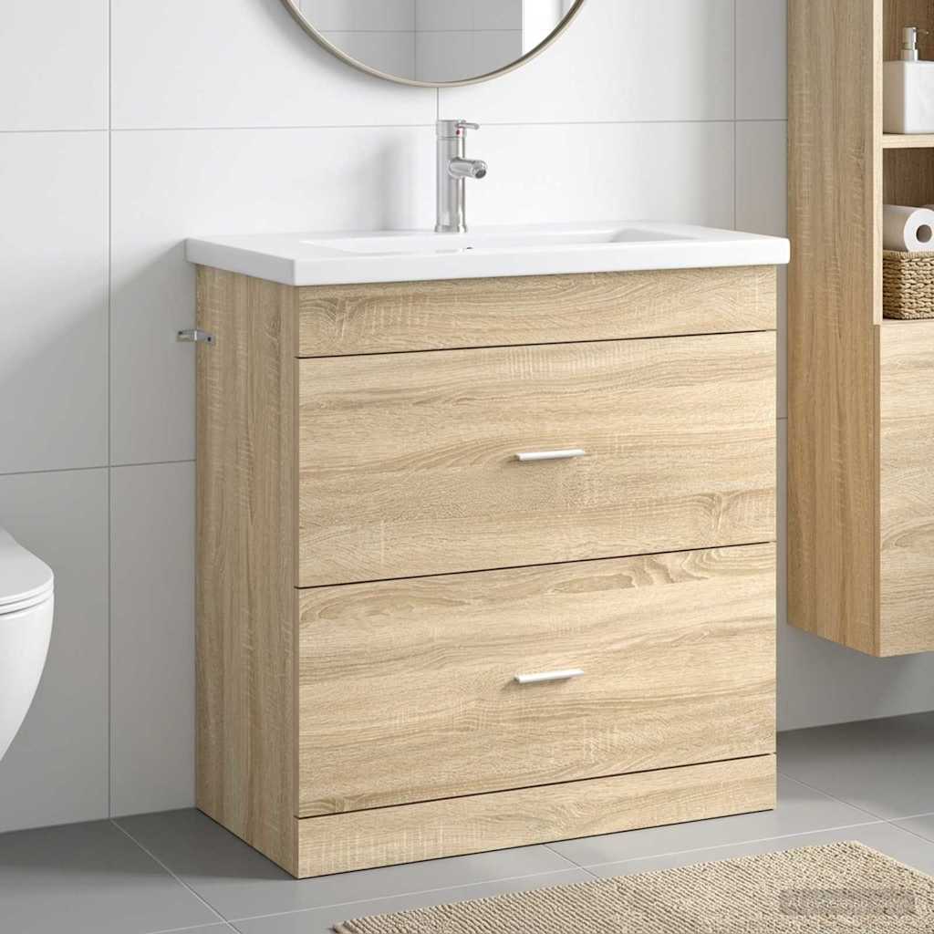Badezimmermöbel-Set Sonoma-Eiche 81 x 40 x 84,5 cm