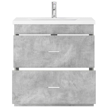 Badezimmermöbel-Set Betongrau 81 x 40 x 84,5 cm Holzwerkstoff