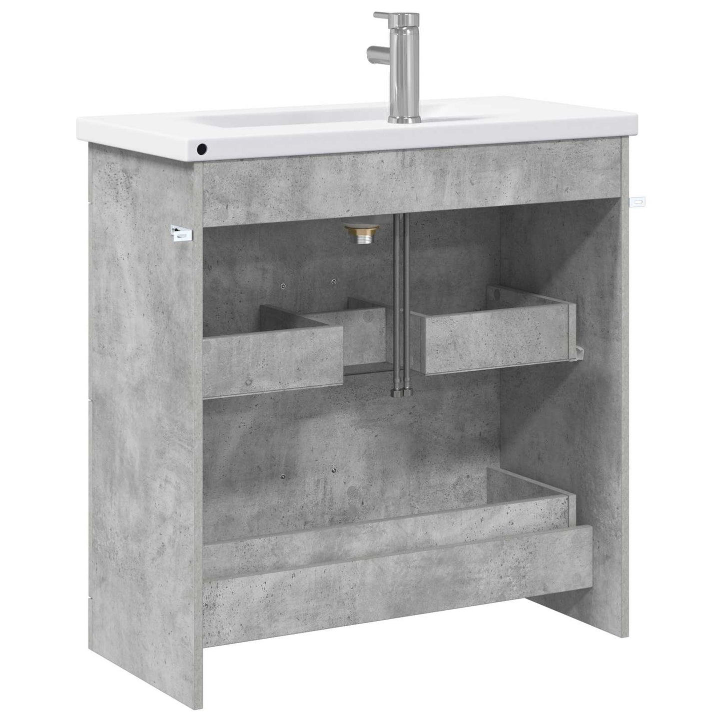Badezimmermöbel-Set Betongrau 81 x 40 x 84,5 cm Holzwerkstoff