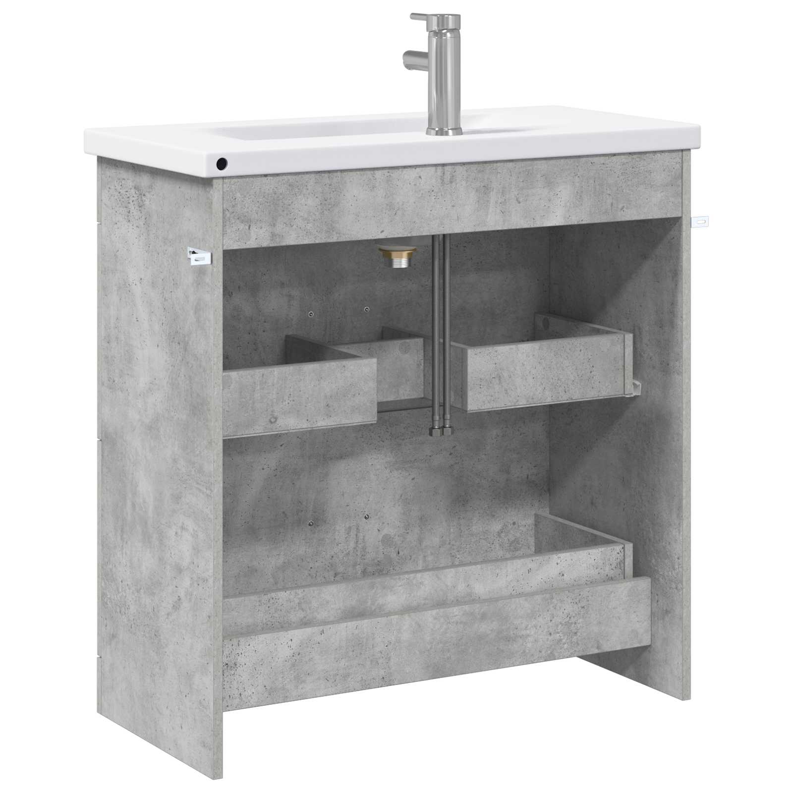 Badezimmermöbel-Set Betongrau 81 x 40 x 84,5 cm Holzwerkstoff