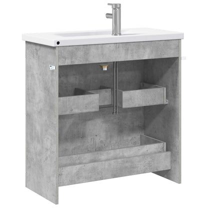 Badezimmermöbel-Set Betongrau 81 x 40 x 84,5 cm Holzwerkstoff