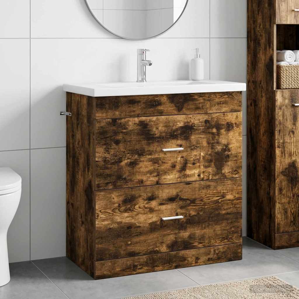 Badezimmermöbel-Set Geräucherte Eiche 81 x 40 x 84,5 cm