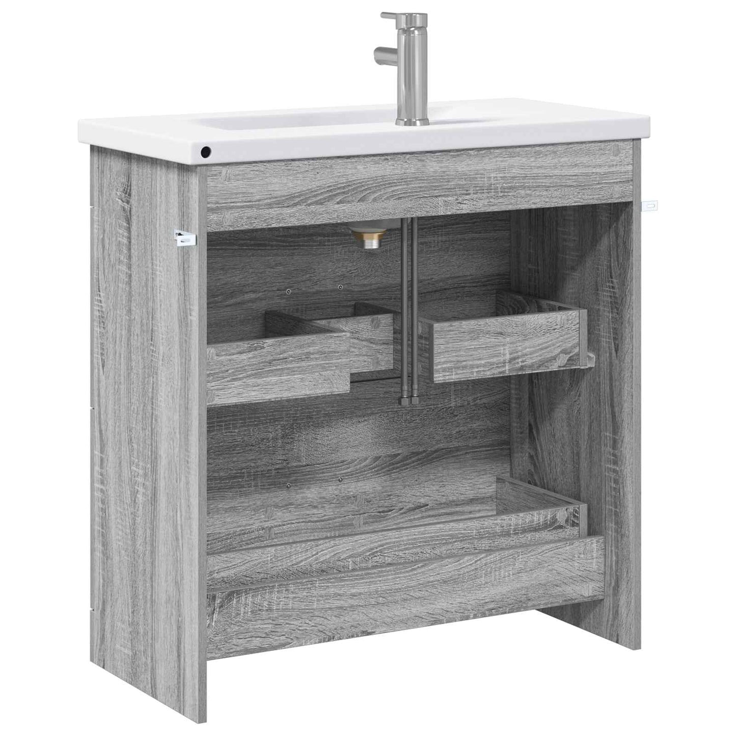 Badezimmermöbel-Set Grau Sonoma 81 x 40 x 84,5 cm Holzwerkstoff