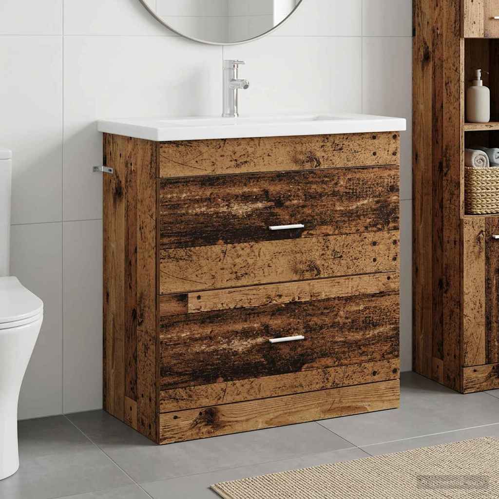 Badezimmermöbel-Set Altholz 81 x 40 x 84,5 cm Holzwerkstoff