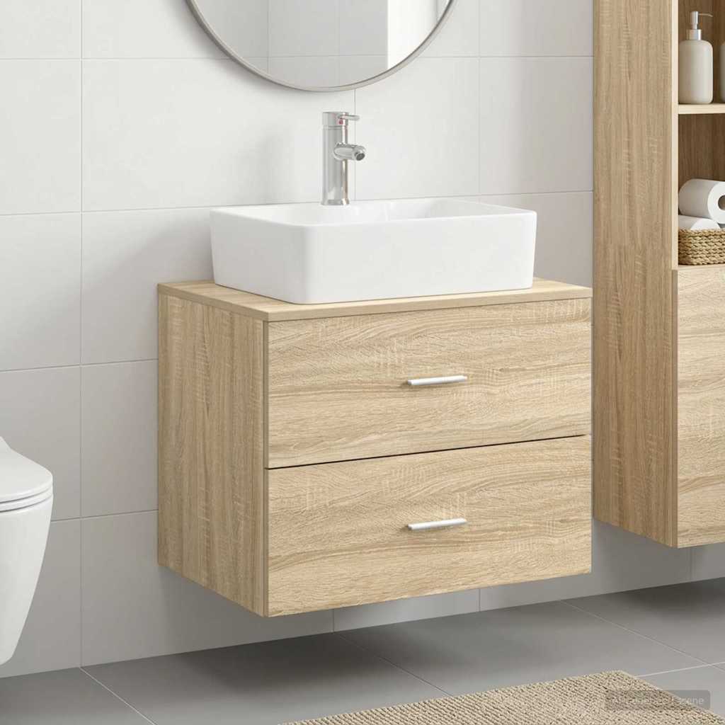 Badezimmermöbel-Set Sonoma-Eiche Holzwerkstoff