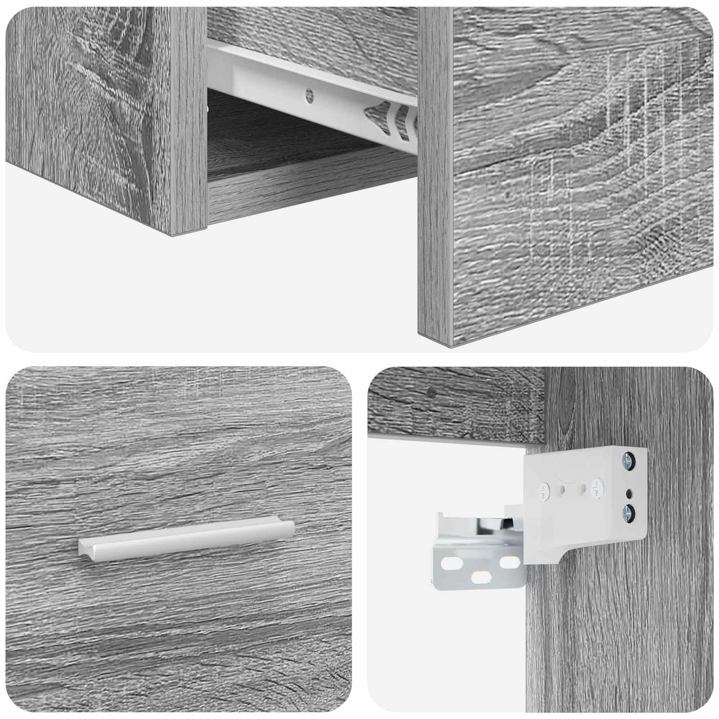 Badezimmermöbel-Set Grau Sonoma Holzwerkstoff