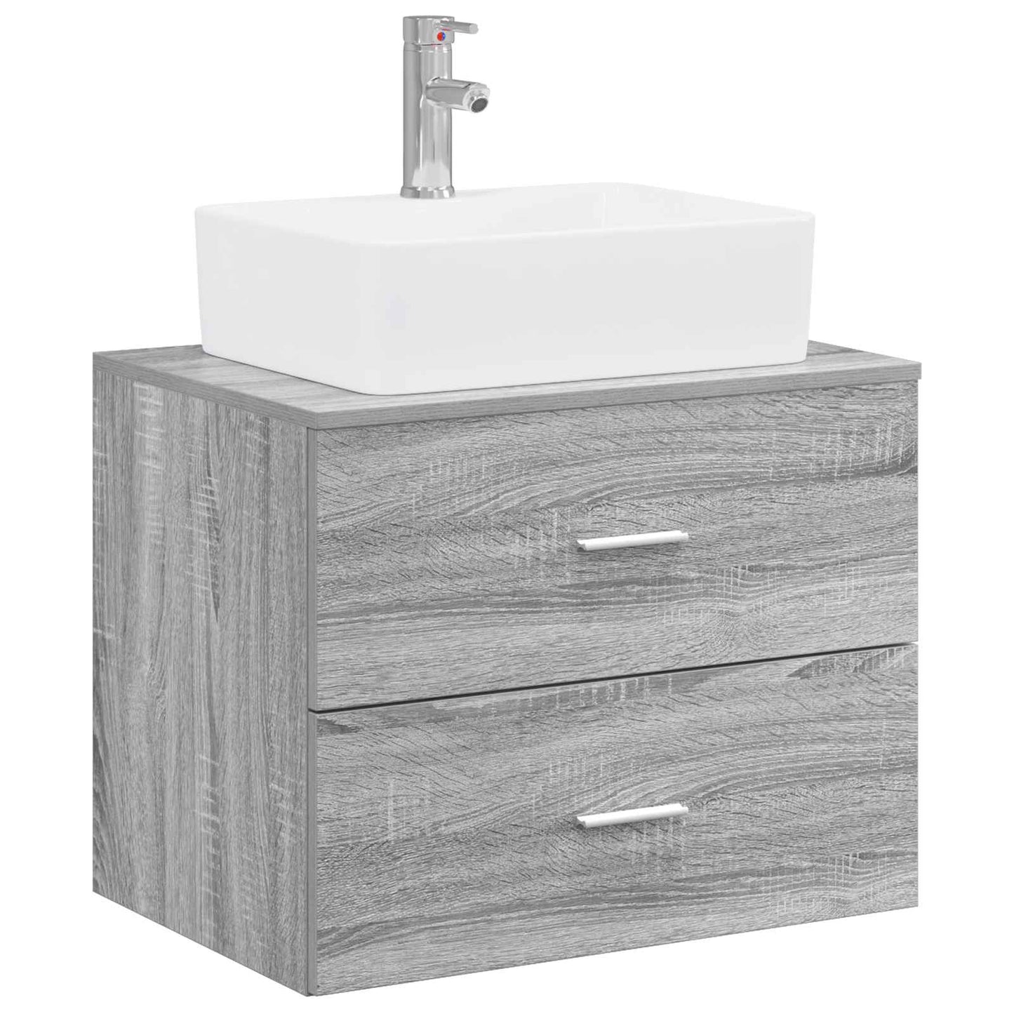 Badezimmermöbel-Set Grau Sonoma Holzwerkstoff