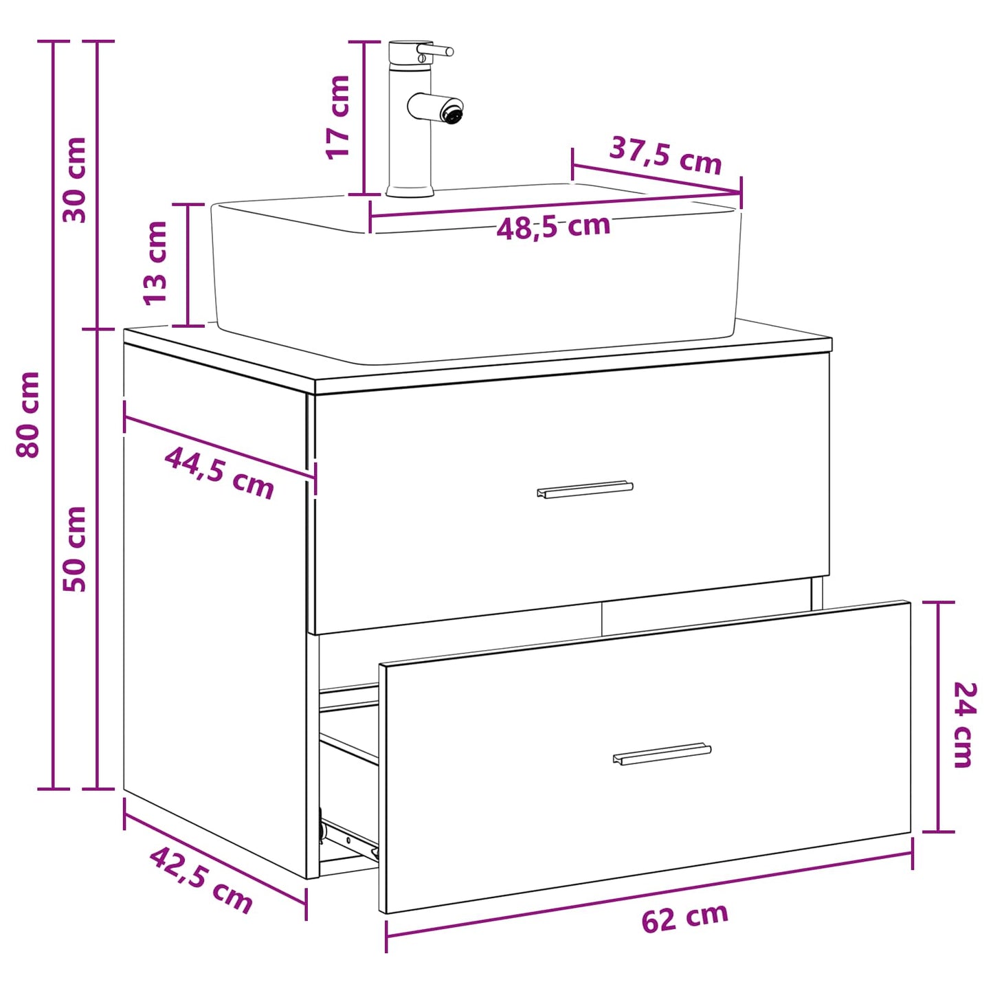 Badezimmermöbel-Set Altholz Holzwerkstoff