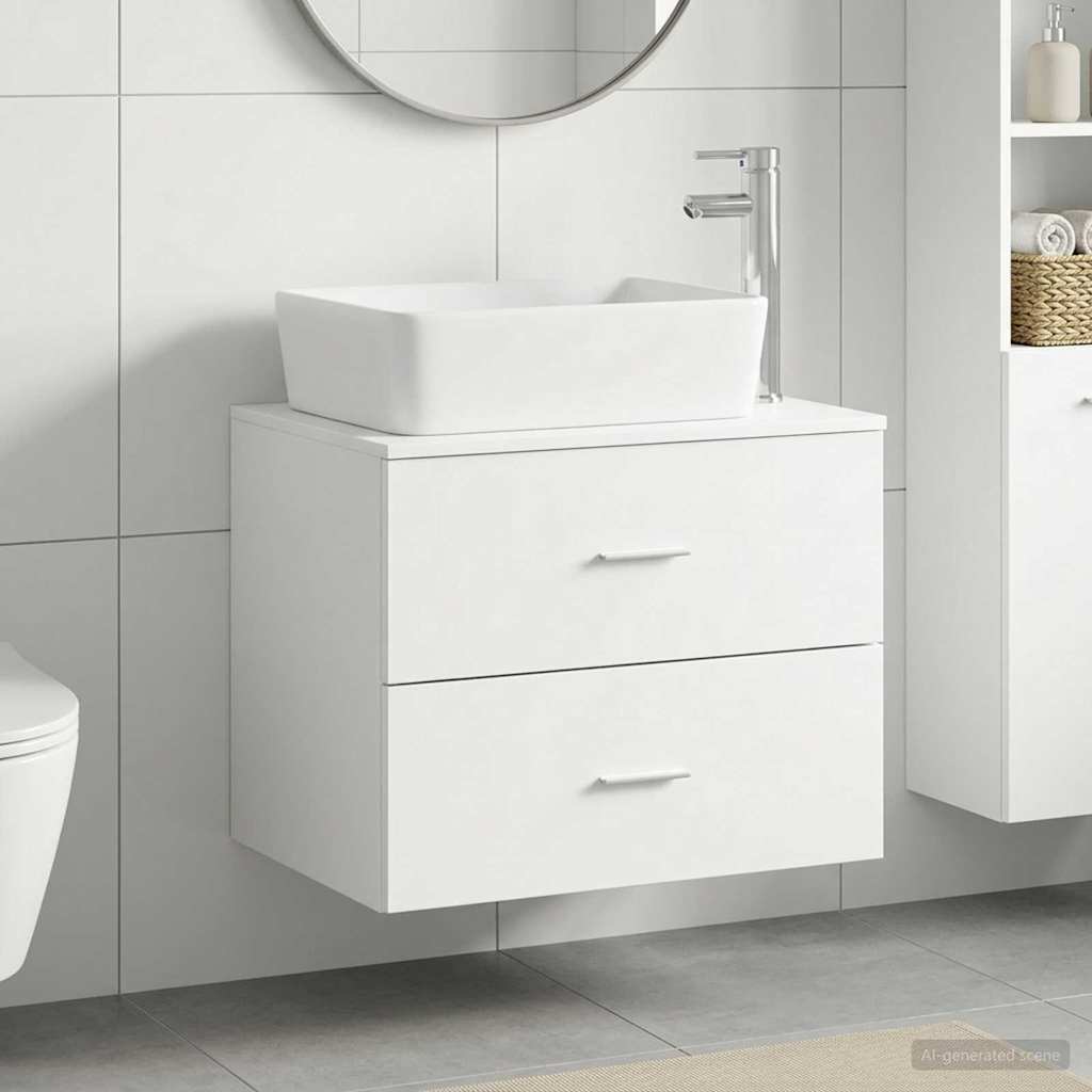 Badezimmermöbel-Set Weiß Holzwerkstoff