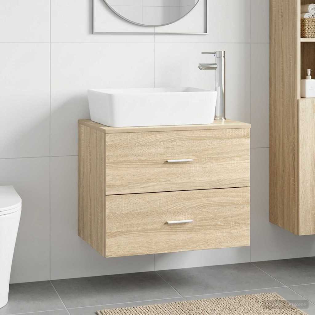 Badezimmermöbel-Set Sonoma-Eiche Holzwerkstoff