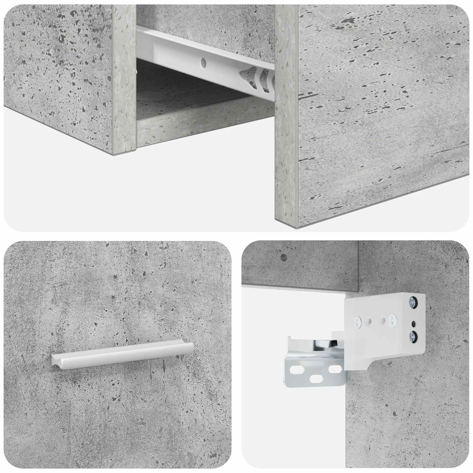 Badezimmermöbel-Set Betongrau Holzwerkstoff