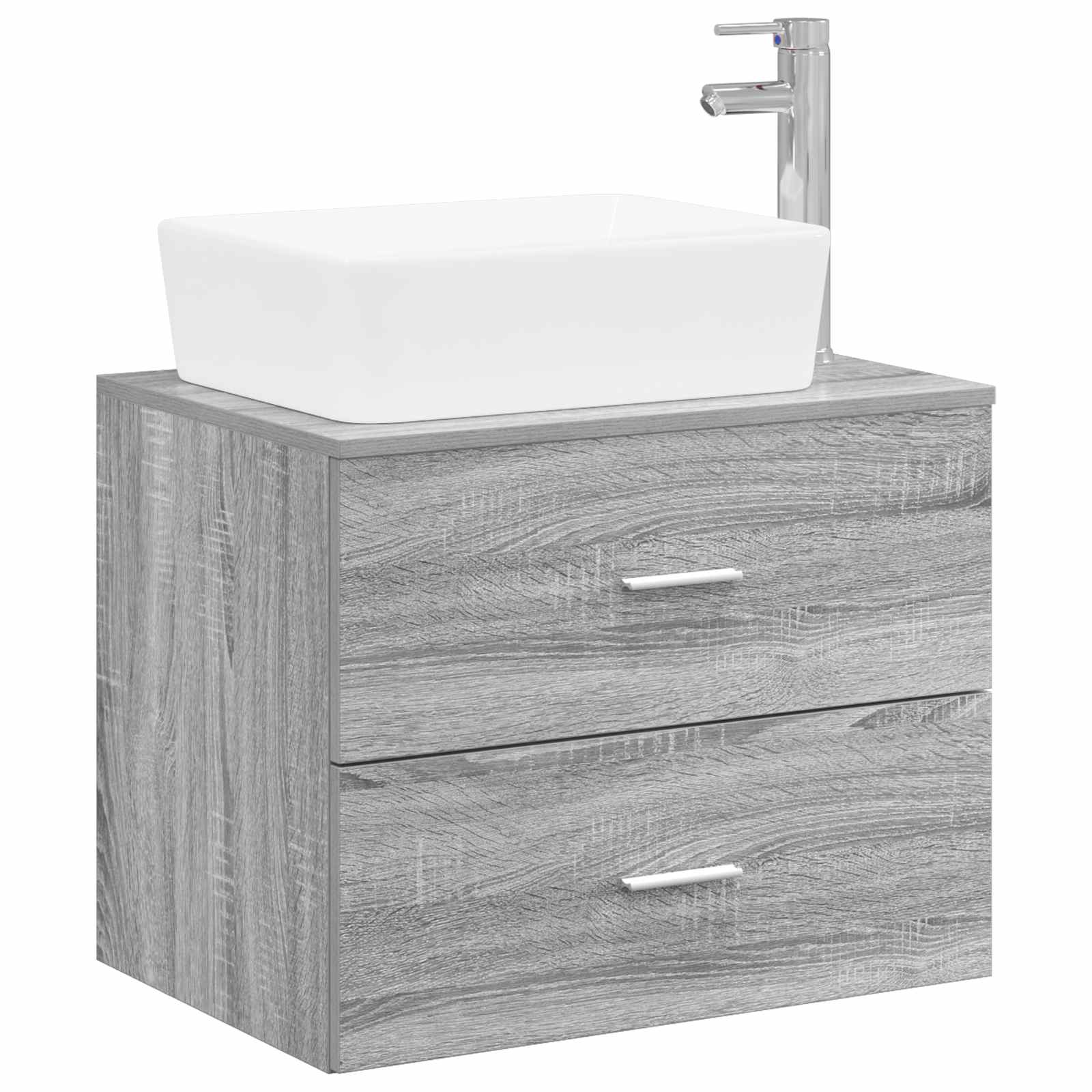 Badezimmermöbel-Set Grau Sonoma Holzwerkstoff