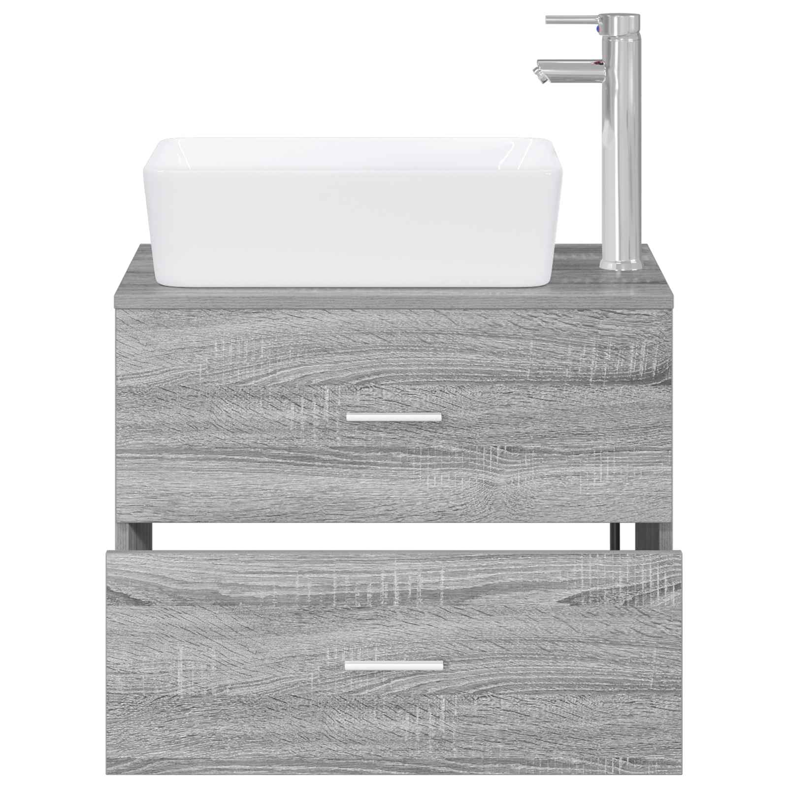 Badezimmermöbel-Set Grau Sonoma Holzwerkstoff