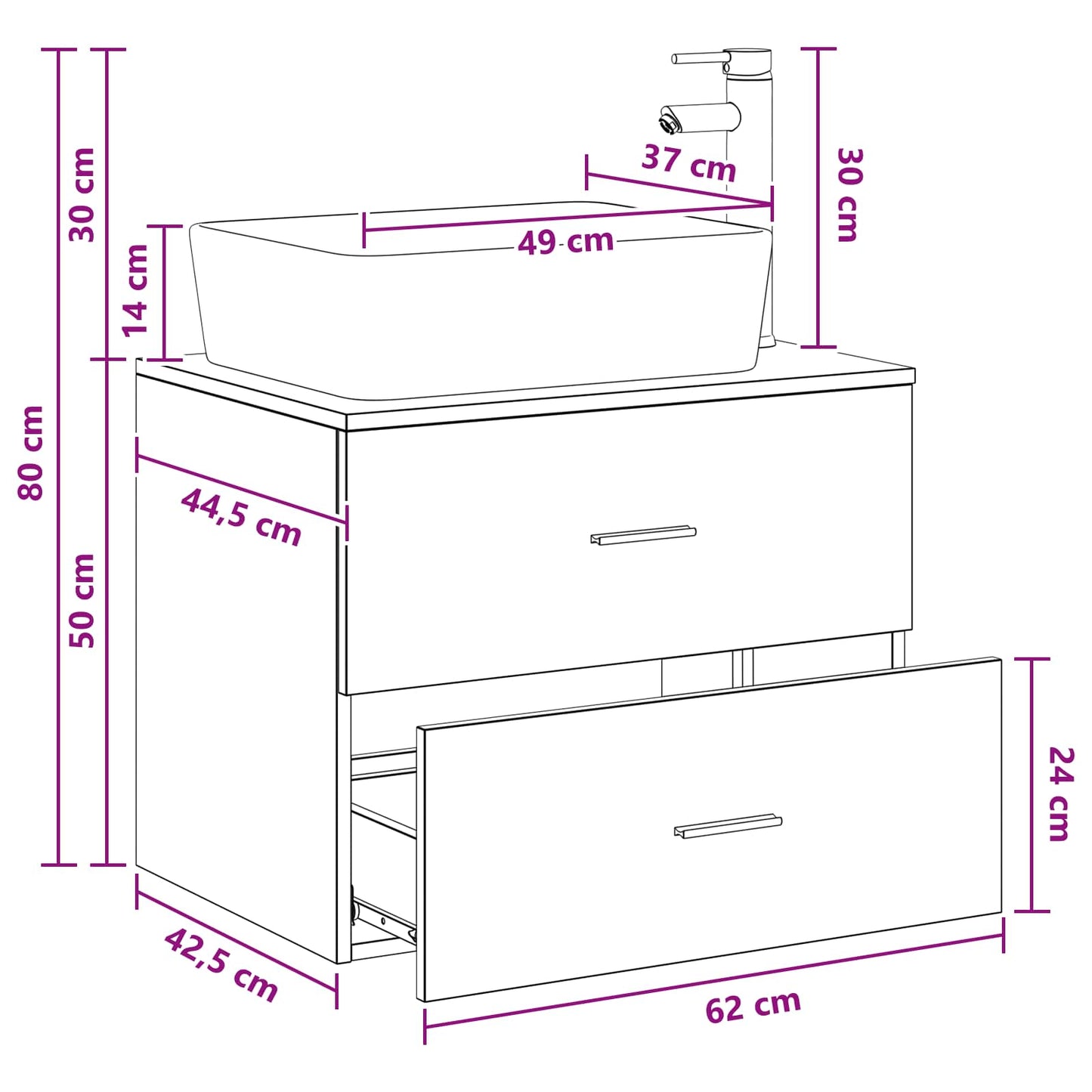 Badezimmermöbel-Set Artisan-Eiche Holzwerkstoff