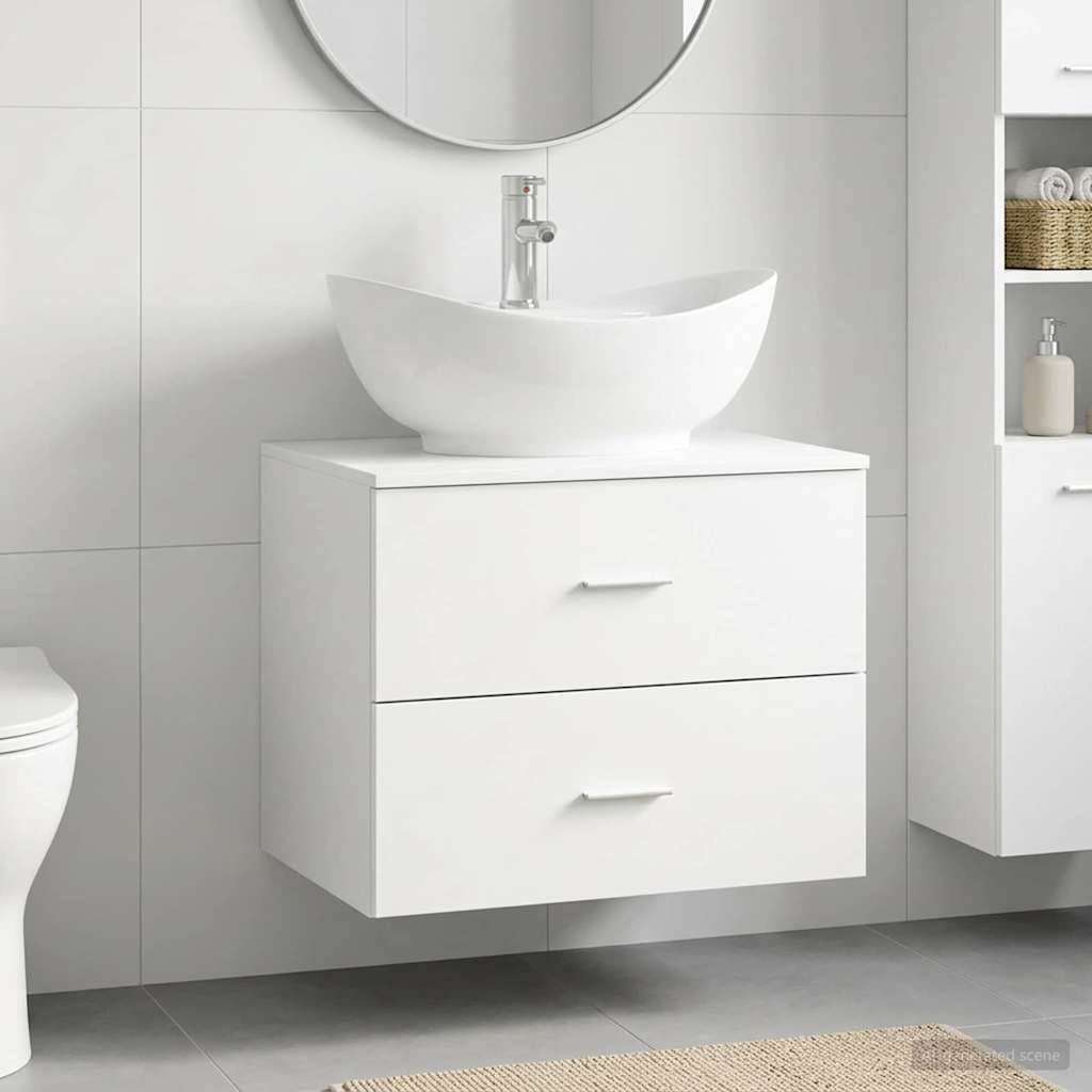 Badezimmermöbel-Set Weiß Holzwerkstoff