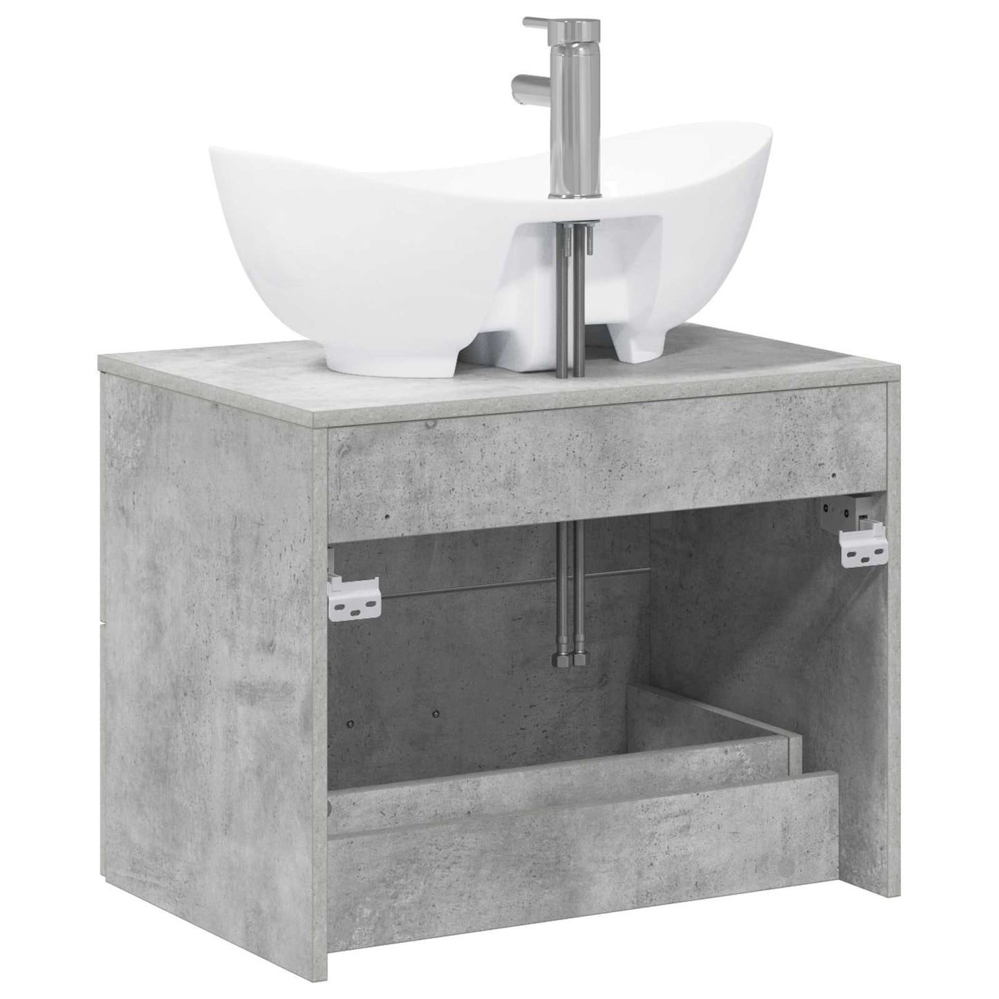 Badezimmermöbel-Set Betongrau Holzwerkstoff