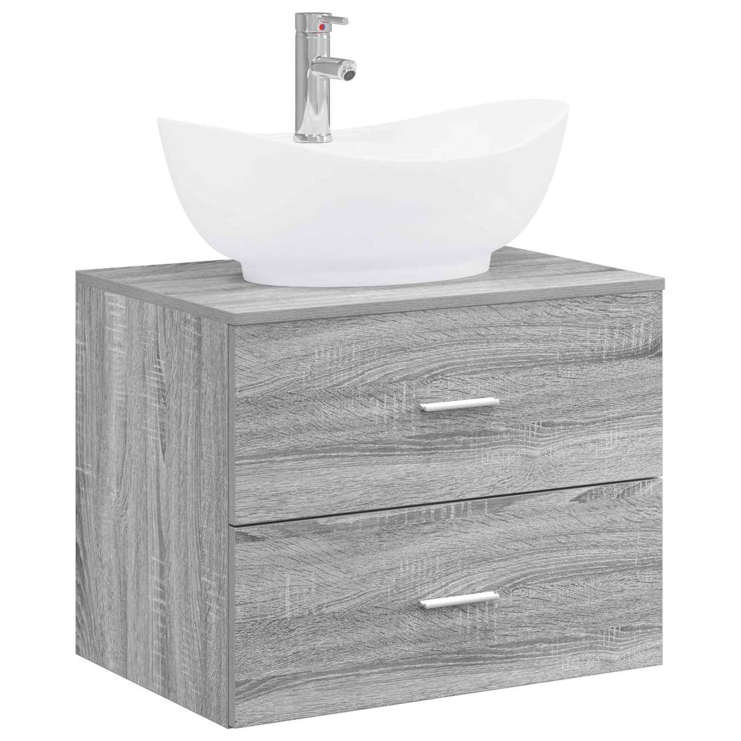 Badezimmermöbel-Set Grau Sonoma Holzwerkstoff